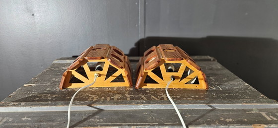 Image 1 of Scandinavische lampen set van hout (4stuks)