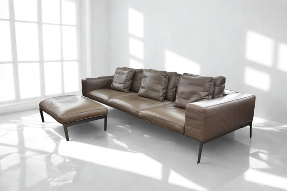Image 1 of Exclusive Flexform Lifesteel design bench & footstool