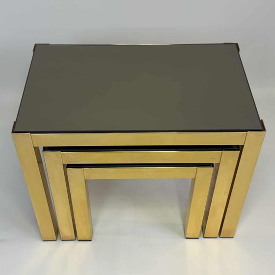 Ensemble de 3 tables gigognes par Belgo Chrom – Tables d'appoint, Hollywood Regency (photo 5 of 21)