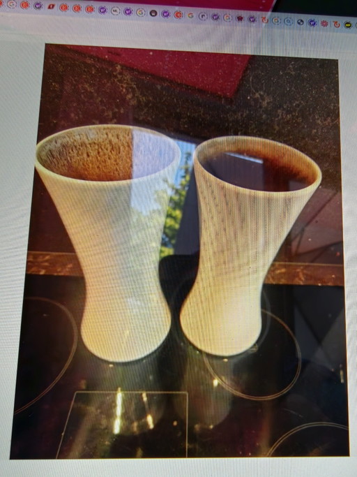 Vintage Diabolo Vase Stein Keramik 60er Jahre – vazen, Ceramic