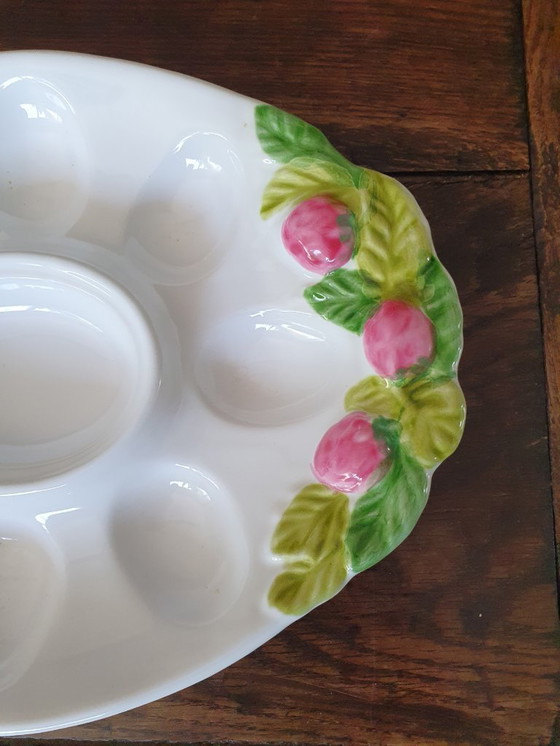 Image 1 of Piatto per uova dall'Italia firmato Italica Ars 32x24 cm