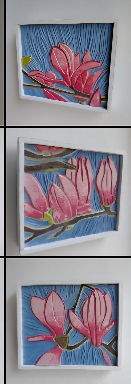 „Magnolie“, dreiteiliges Gemälde von Anneke Winterman