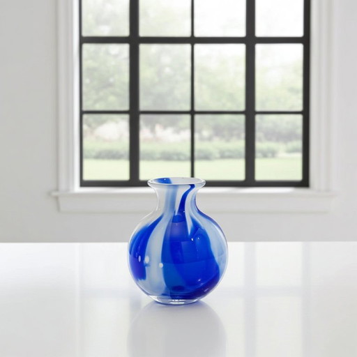 Bolvase in vetro Fidrio con collo nel colore blu Delft