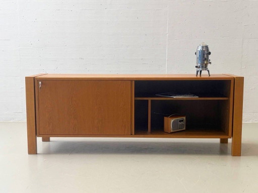 Mid-Century Wooden Sideboard with Sliding Doors – 1960s – dressoirs (photo 2 of 11)