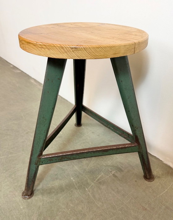 Image 1 of Green Industrial Workshop Stool, 1960s