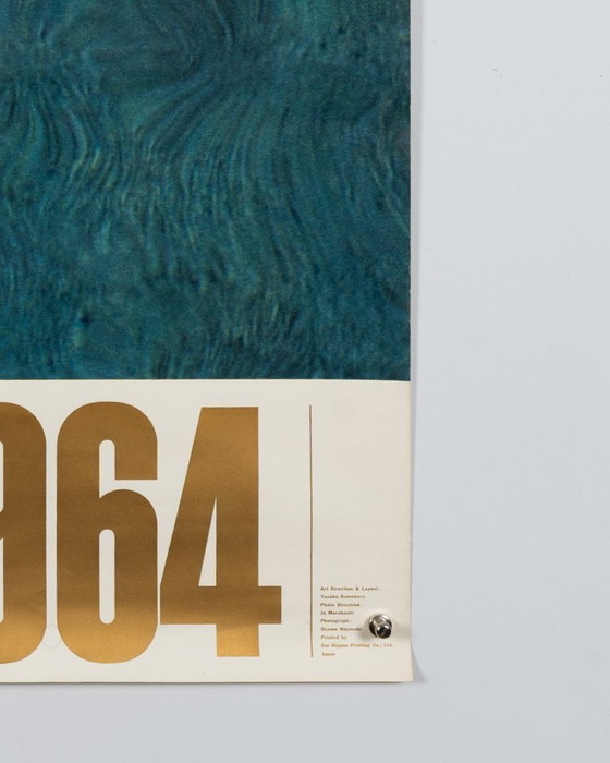 Originele vintage Olympische poster van de Olympische Spelen van Tokio 1964 (zwemmen) van Yusaku Kamekura – (photo 7 of 8)