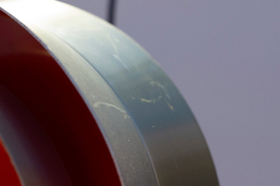 Image 1 of Carl Thore Trava Lampe, Aluminium und innen orange lackiert