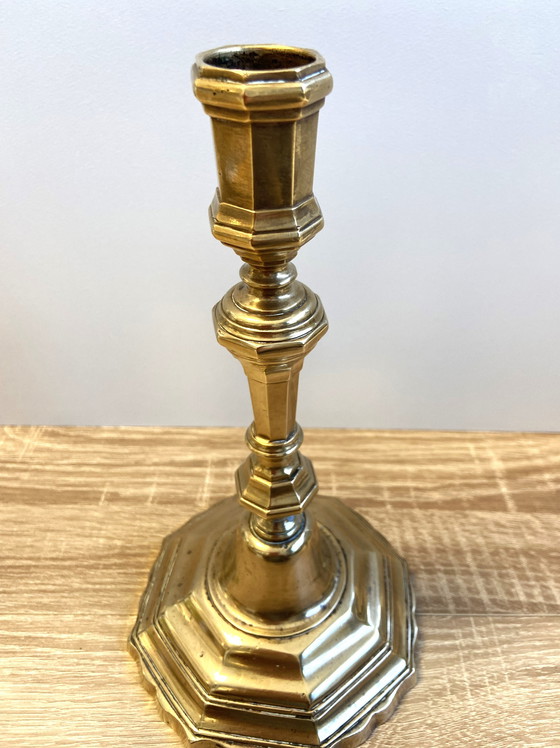 Image 1 of Antieke kandelaar Kandelaar Fakkel Lodewijk XV periode Massief verguld brons