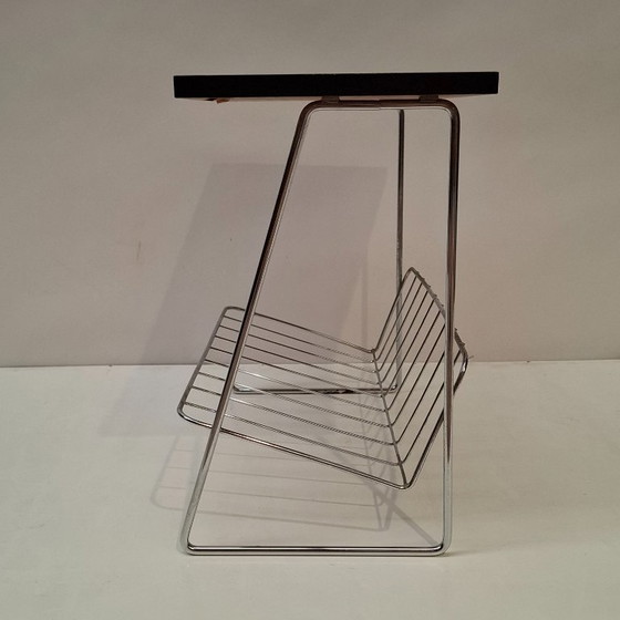 Tavolino vintage con portariviste integrato – Tavolini, Metal, Wood (photo 6 of 12)