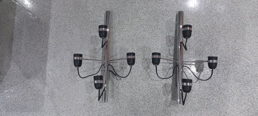 Rare pair of wall lamps by Gino Sarfatti for Arteluce