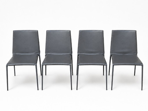 Set of 4 B&B Italia Alma Chairs by Roberto Barbieri – Original Leather