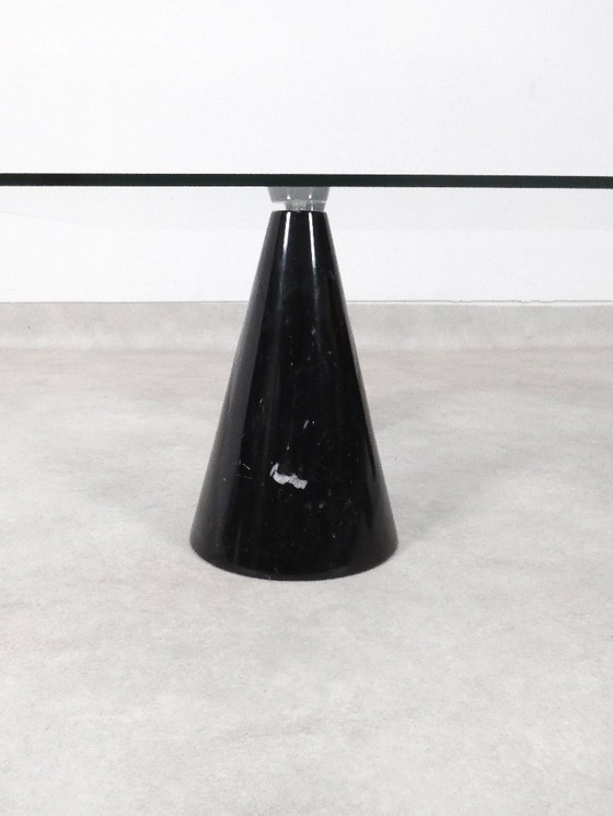 Image 1 of Vintage Italian Rectangular Marble Coffee Table with Glass Top