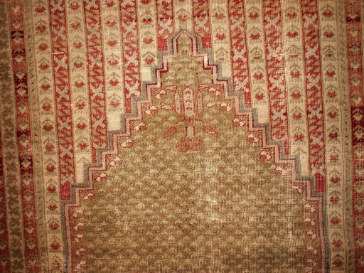 Handmade antique Turkish Ghurdes prayer rug 4.10' x 7.3' (152cm x 222cm) 1870s - 1B427
