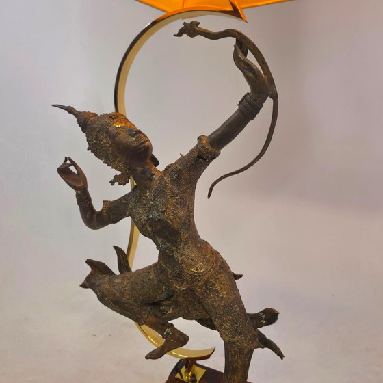 Image 1 of Lampada da tavolo bohémien di metà secolo Pragos con il dio Rama, anni '70