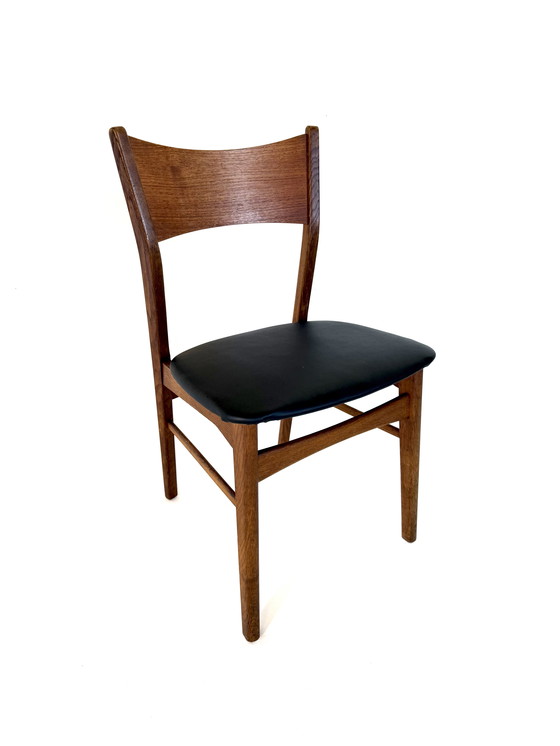 Image 1 of Set di 8 sedie da pranzo danesi componibili, anni '60