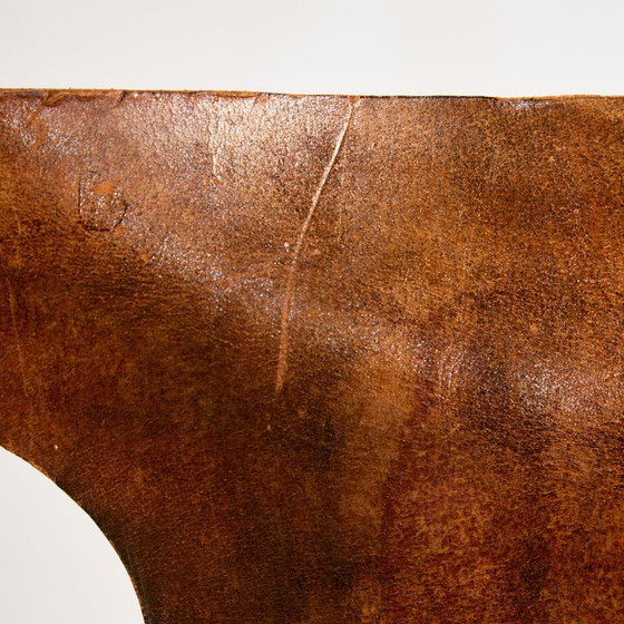 Image 1 of Poltrona e pouf in pelle di vitello ungherese, set da 2