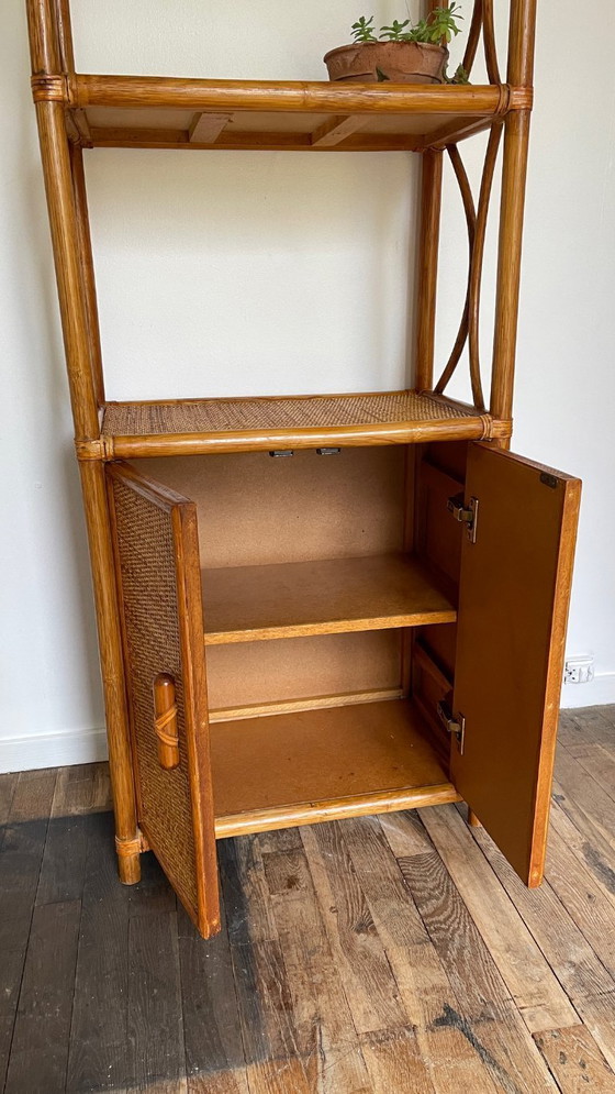 Image 1 of Vintage Wicker and Rattan Shelf