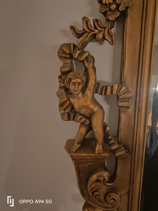 Antique Gold Mirror with Ornaments