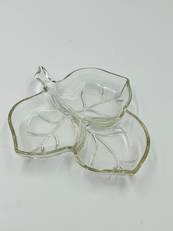 Image 1 of Vintage glass leaf-shaped dish