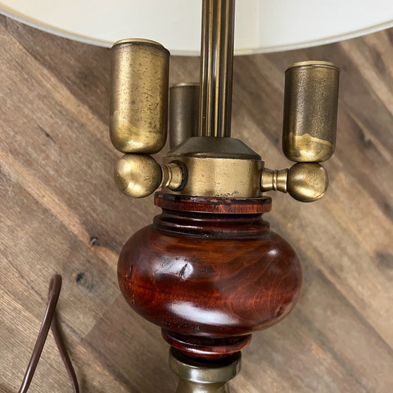 Set di 2 lampade vintage, Lampade da tavolo, Tessile, Legno, Beige (foto 6 di 15)