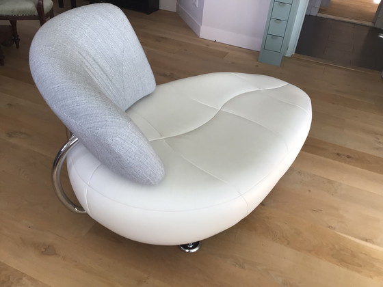 Image 1 of Leolux Kikko chaise longue, leather/fabric
