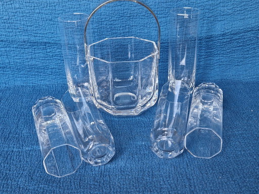 Kristall-Cocktailset, hergestellt in Italien in den 1970er Jahren