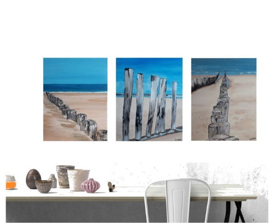 Image 1 of 3 Strand-/Meeresgemälde