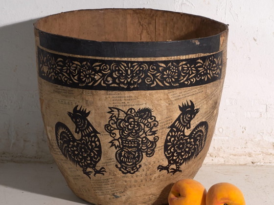 Antique Chinese papier-mâché container – China, circa 1900 – Decorative Objects, Paper, Rustic (photo 2 of 40)