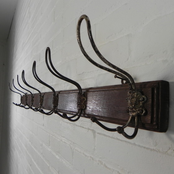 Image 1 of Wall Coat Rack With 7 Hooks With Gargoyles