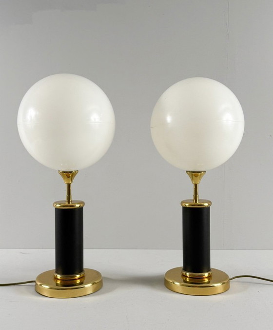 Image 1 of Set di 2 lampade da tavolo in stile Art Déco di Josef Busche, anni '80.