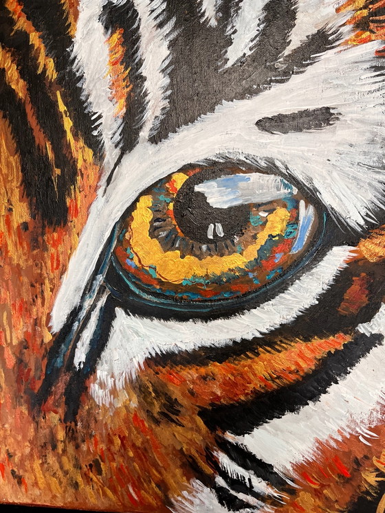 Gemälde Tigerauge 40 mal 50 cm – nadin simbula, Gemälde & Zeichnungen, Leinwand (photo 5 of 7)
