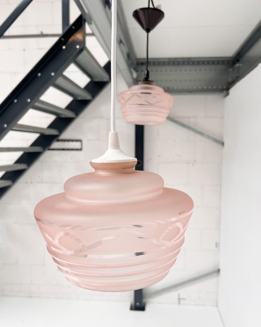 Lampada da soffitto in vetro rosa (ciascuna), anni '60 – hanglampen, Glass, Vintage (photo 2 of 10)