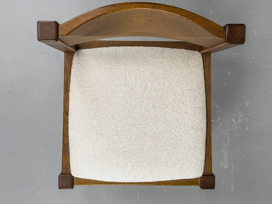 Image 1 of Brutalist Smoked Oak Dining Chairs, 1970s Set of 6