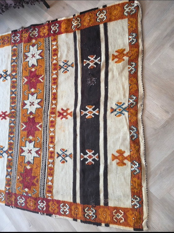 Image 1 of Vintage '60s Berber Tapijt - 372x157cm, Handgeweven Wol