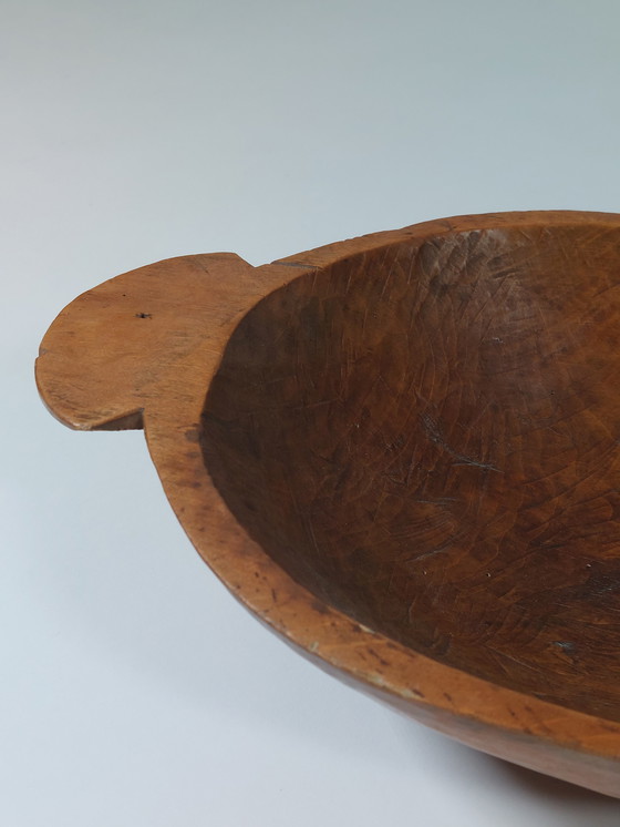 Image 1 of Antica ciotola in legno intagliata a mano, fruttiera Molle