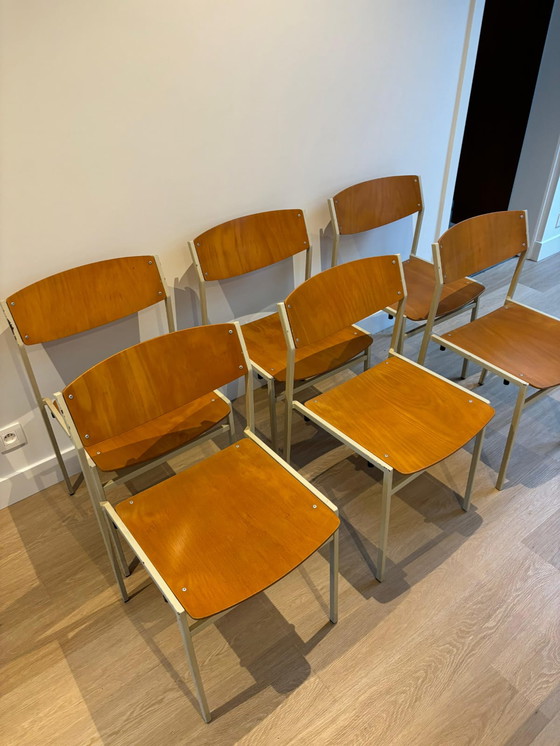 Image 1 of 6x Gijs van der Sluis chairs. dining room, waiting room, terrace