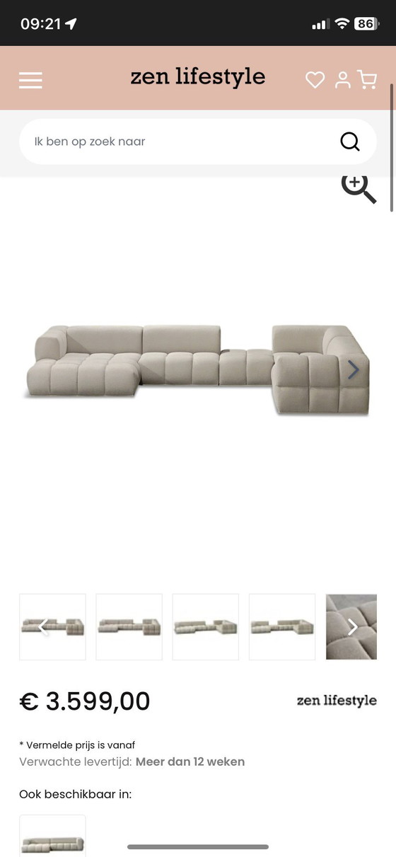 Image 1 of Nouveau Canapé lounge Oriane 3 places style teddy bouclé