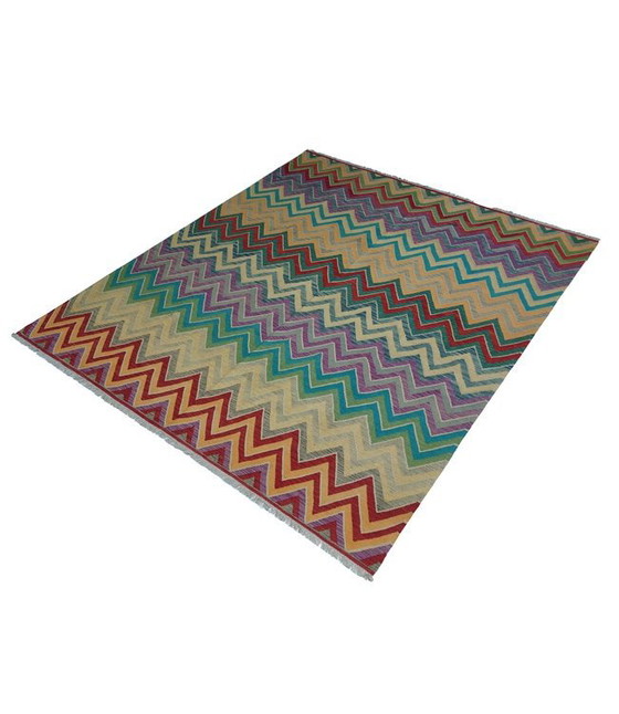 9'68x8'47 Hand Woven Afghan Wool Kilim Area Rug, Rugs & carpets, Beige (photo 3 of 9)