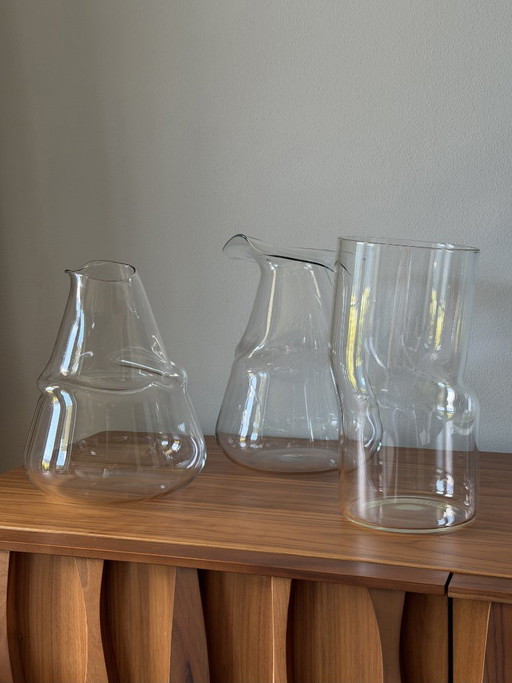 Drie grote vazen, Glas Italia, Piero Lissoni, geblazen borosilicaatglas