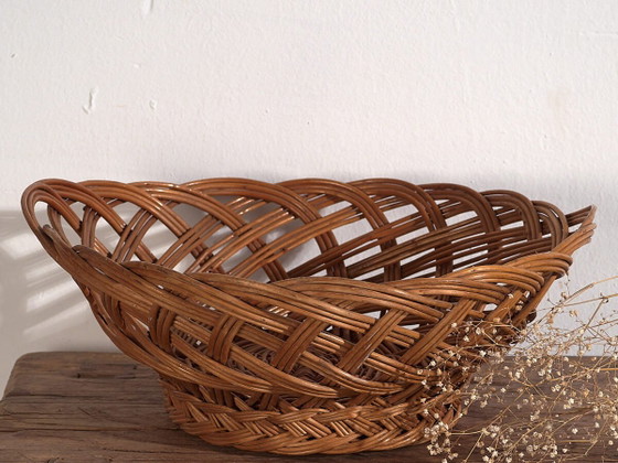 Kleine antieke rieten mand (ca. 1920) #3 – Decoratieve objecten, Wicker, Rattan, Rustic (photo 2 of 9)