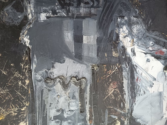 CLAUDIO SCHEFFER – Olio e Collage su Tela – Opera Originale – 50 x 60 cm – Incorniciata. – Dipinti e disegni (photo 4 of 7)
