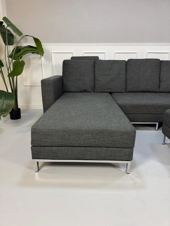 Image 1 of Brühl Fourtwo Sofa Stoff Couch Schlafsofa Grau + Hocker