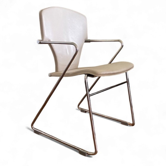 Image 1 of Juego de 4 sillas de diseño de cuero