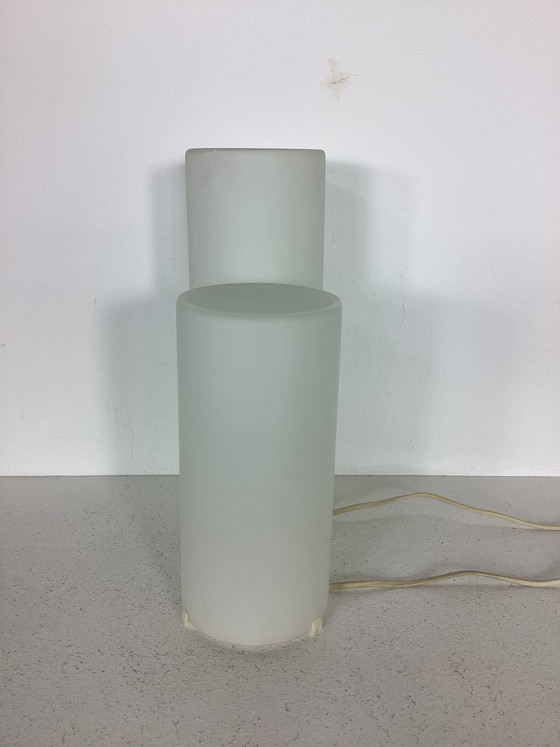 Image 1 of Set van 2 mat glazen lampen vintage