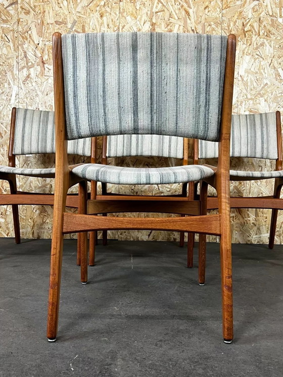 Image 1 of 4x 60's 70's Teak Chair Chaise Dining Chair Henning Kjaernulf Danish 60s