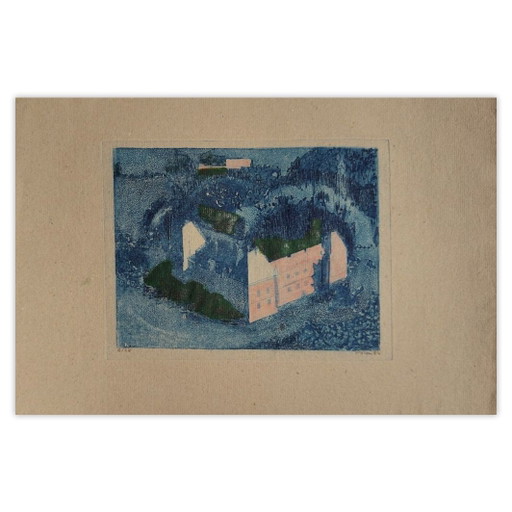 Monique PEHEM (BRETON-PROUTÉ) Gravure Signée Cormartin - Saône Et Loire 1984 – lithos zeefdrukken, Paper