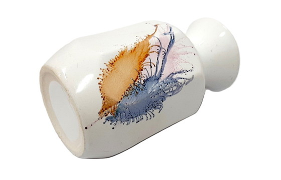 Image 1 of Vintage keramische achthoekige vaas