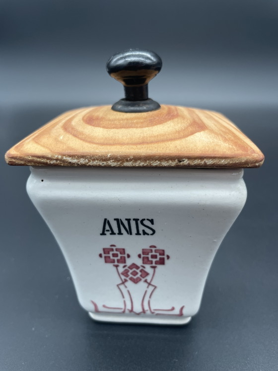 Par de especieros antiguos Villeroy & Boch Wallerfangen circa 1874-1909 – Objetos decorativos, Ceramic, Wood (photo 2 of 9)