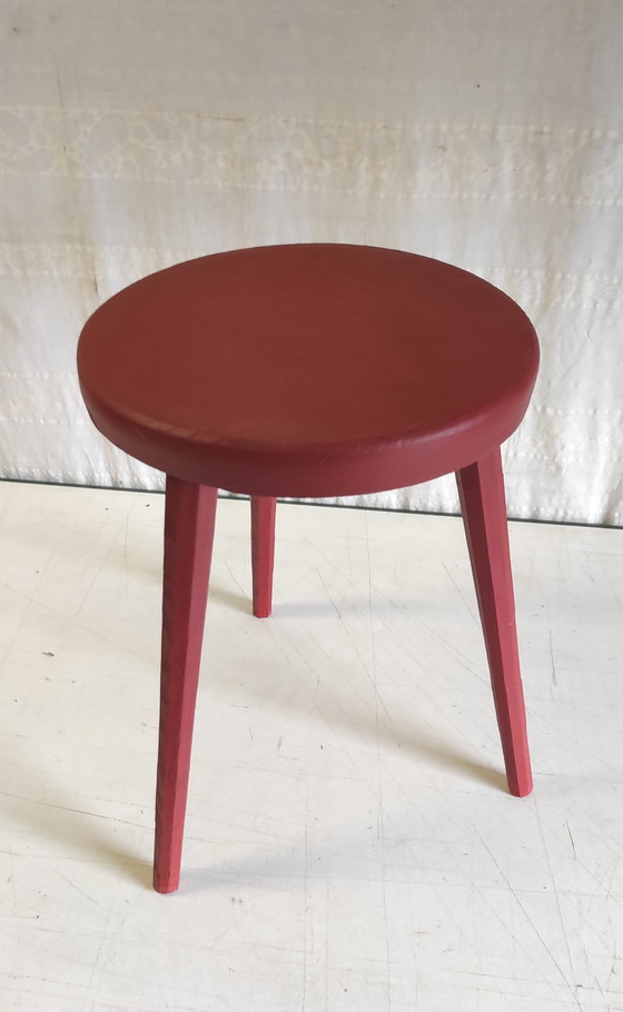 Image 1 of Tripod stool in solid oak - mid-20th century