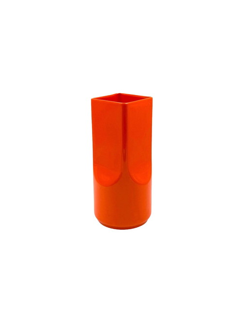 Studio Opi, Space Age oranje keramische vaas, Gabbianelli Italië ca. 1960